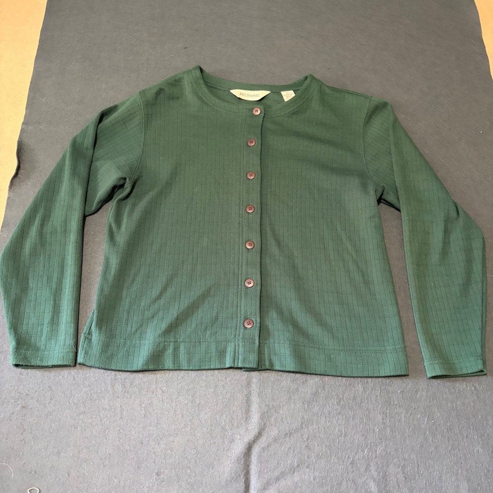 Bechamel Cardigan Women M Green Cottage Core Preppy Fall Basic Relaxed Girly